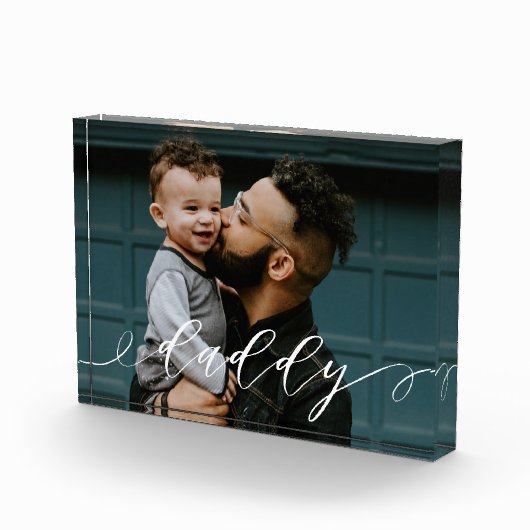 Geschenk für Daddy | Daddy Script Calligraphy Keep Fotoblock (Rechts)