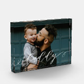 Geschenk für Daddy | Daddy Script Calligraphy Keep Fotoblock (Links)