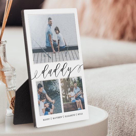 Geschenk für Daddy | Erinnerungen 3 FotoCollage Fotoplatte