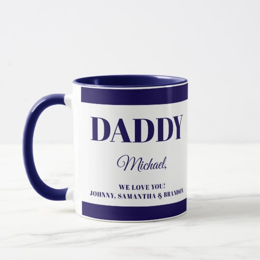 Geschenk für Daddy mit Namen Tasse (Links)