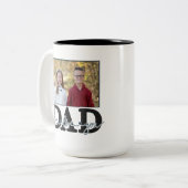Geschenk für Daddy | Vater Wir Liebe Sie Kinder Fo Zweifarbige Tasse (Vorderseite Links)