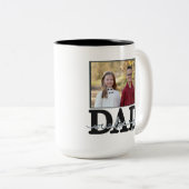 Geschenk für Daddy | Vater Wir Liebe Sie Kinder Fo Zweifarbige Tasse (VorderseiteRechts)