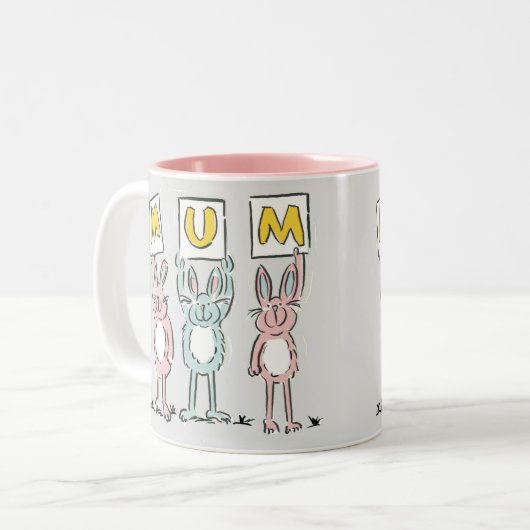 Geschenk für das Design von lustigen Kaninchen Zweifarbige Tasse (Vorderseite Links)