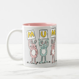 Geschenk für das Design von lustigen Kaninchen Zweifarbige Tasse
