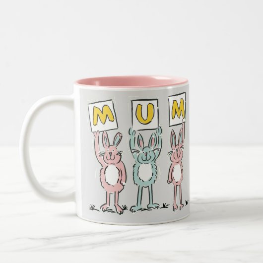 Geschenk für das Design von lustigen Kaninchen Zweifarbige Tasse (Links)