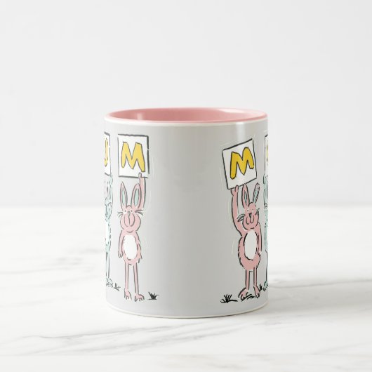 Geschenk für das Design von lustigen Kaninchen Zweifarbige Tasse (Mittel)
