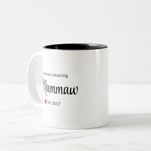Geschenk für das Phantastischste Mammaw Est Date F Zweifarbige Tasse (Vorderseite Links)