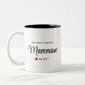 Geschenk für das Phantastischste Mammaw Est Date F Zweifarbige Tasse (Links)