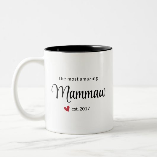Geschenk für das Phantastischste Mammaw Est Date F Zweifarbige Tasse (Links)
