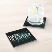 Geschenk für Data Scientist Data Analyst Glasuntersetzer (Schrägansicht)