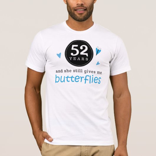 Geschenk für den 52. Hochzeitstag Schmetterling T-Shirt (Vorderseite)