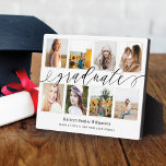 Geschenk für den Abschluss | Abschluss - FotoColla Fotoplatte<br><div class="desc">Geben Sie Ihrem Absolventen dieses wunderschöne personalisierte Geschenk, das sie für immer lieben werden. Spezielle Collage-Plakette für personalisierte Abschluss, um Ihre eigenen Fotos und Erinnerungen für Hochschulabsolventen anzuzeigen. Unser Design zeichnet sich durch ein einfaches 8-Foto-Collage Grid-Design mit "graduate" Design in einem schönen handgeschriebenen schwarzen Skript Stil aus. Jedes Foto ist...</div>