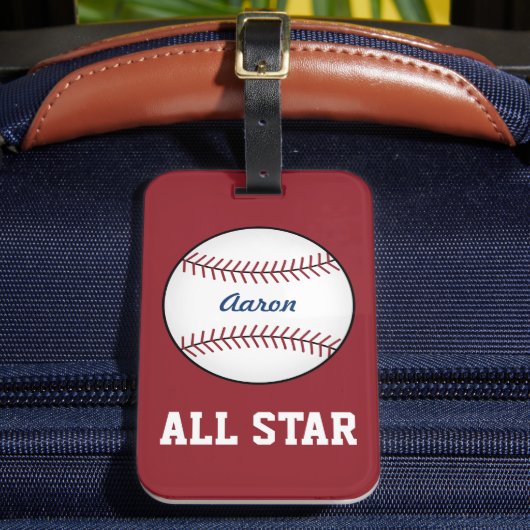 Geschenk für den benutzerdefinierten Baseball-Gepä Gepäckanhänger (Vorderseite Insitu 2)