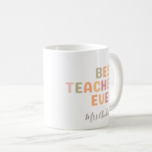 Geschenk für den besten Lehrer je Lehrer Kaffeetasse (VorderseiteRechts)