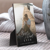 Geschenk für den besten Vater je Elegantes Script  Fotoplatte