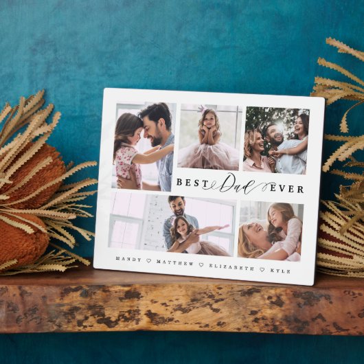 Geschenk für den besten Vater je Moderne Familienf Fotoplatte (Seite)
