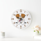 Geschenk für den Brittany Hund Lover Clock Cartoon Große Wanduhr (Zuhause)