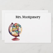 Geschenk für den Lehrer für Geschichte oder Geogra Briefpapier (Vorne/Hinten)