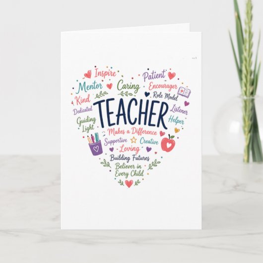 Geschenk für den Lehrer Karte (Vorderseite)