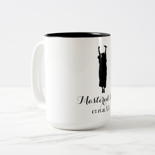Geschenk für den Master-Abschluss Zweifarbige Tasse (Vorderseite Links)