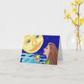 Geschenk für den Mondnotecard Karte (Gelbe Blume)