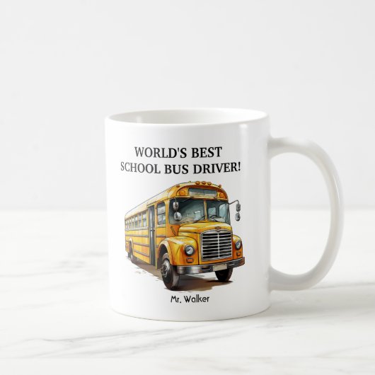 Geschenk für den personalisierten Schulbusfahrer Kaffeetasse (Rechts)