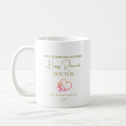 Geschenk für den Ruhestand eines Arztes Die Legend Kaffeetasse (Links)