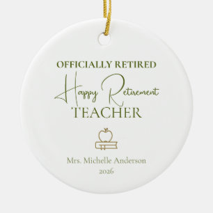 Geschenk für den Ruhestand eines Lehrers offiziell Keramik Ornament