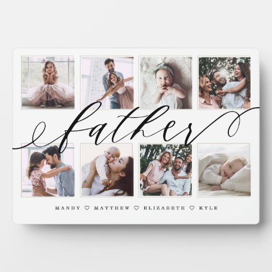 Geschenk für den Vater | Foto-Collage des Vaters Fotoplatte (Vorderseite)