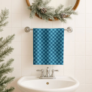 Geschenk für den Vater Navy und Blau Tartan-Bad-Ac Badhandtuch Set