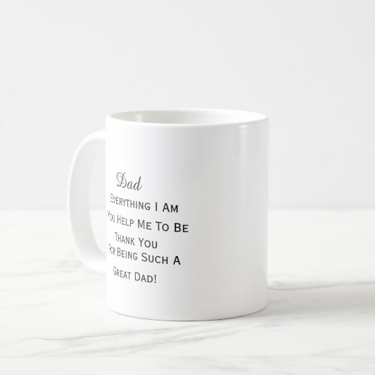 Geschenk für den Vatertag Kaffeetasse (Vorderseite Links)