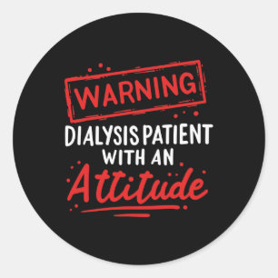 Geschenk für Dialysepatienten Warrior Runder Aufkleber