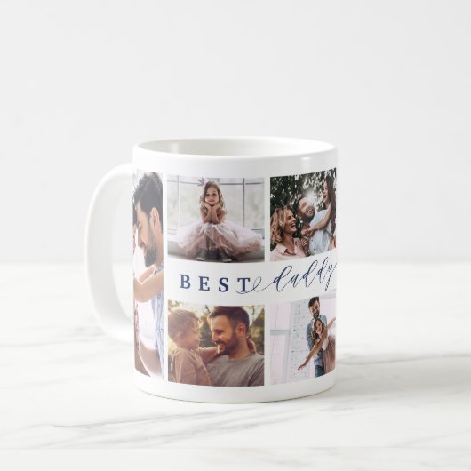 Geschenk für die beste Daddy je Familie Foto Colla Kaffeetasse (Vorderseite Links)