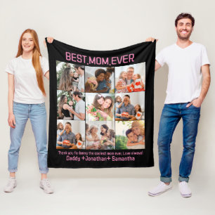 Geschenk für die beste Mama je FotoCollage Fleecedecke