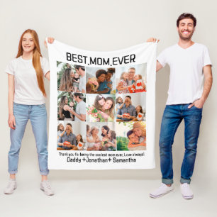 Geschenk für die beste Mama je FotoCollage Fleecedecke