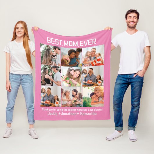 Geschenk für die beste Mama je FotoCollage Fleecedecke (Beispiel)
