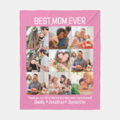 Geschenk für die beste Mama je FotoCollage Fleecedecke (Vorderseite)