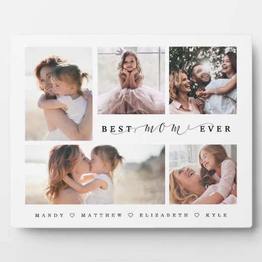 Geschenk für die beste Mama je FotoCollage Fotoplatte (Vorderseite)