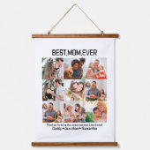 Geschenk für die beste Mama je FotoCollage Wandteppich Mit Holzrahmen (Vorderseite)