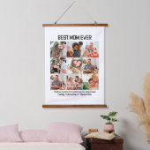 Geschenk für die beste Mama je FotoCollage Wandteppich Mit Holzrahmen (Schlafzimmer)