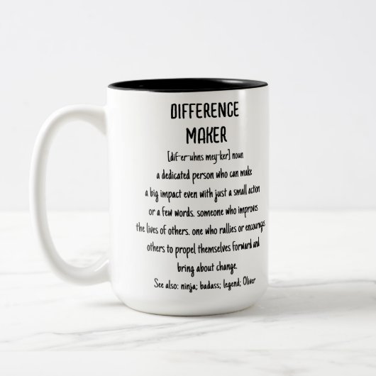 Geschenk für die Bewertung von Differenzialbildern Zweifarbige Tasse (Links)