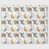 Geschenk für die bezauberten Waldtiere Babydusche Geschenkpapier (Flach)