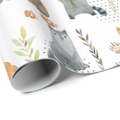 Geschenk für die bezauberten Waldtiere Babydusche Geschenkpapier (Rolleneckpunkt)