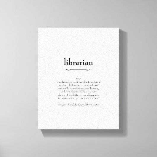 Geschenk für die Definition von Bibliotheken Leinwanddruck (Vorderseite)