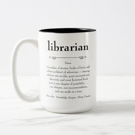 Geschenk für die Definition von Bibliotheken Zweifarbige Tasse (Links)