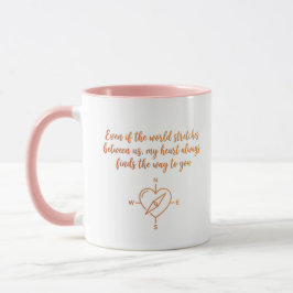 Geschenk für die Fernbeziehung Herz Kompass Tasse