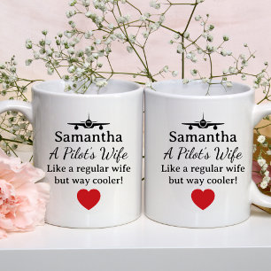 Geschenk für die Frau eines Piloten Flugzeug Herz  Kaffeetasse