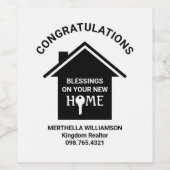 Geschenk für die Kundenschließung von Realtor Hous Weinetikett (Einzelnes Label)