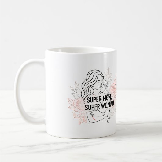 Geschenk für die Mama Gestaltung der Mama mit Baby Kaffeetasse (Links)