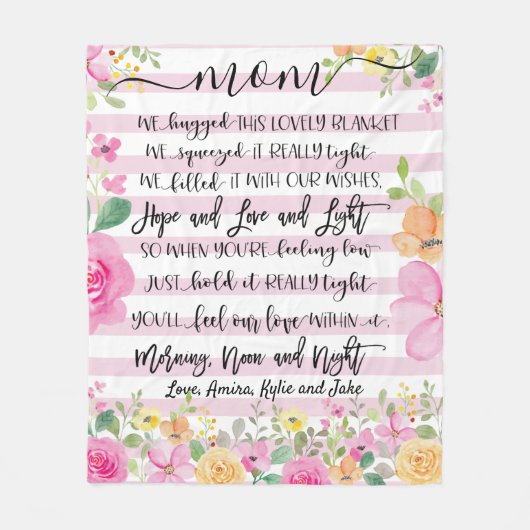 Geschenk für die Mama, Oma-Geschenk, maßgeschneide Fleecedecke (Vorderseite)